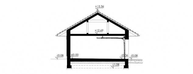 Rzut projektu Vehiculum VII G2 - Przekrój