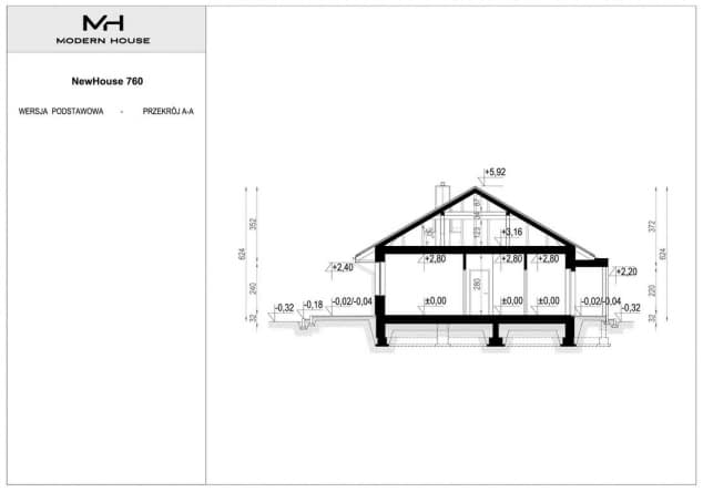 Rzut projektu NewHouse 760 - Przekrój