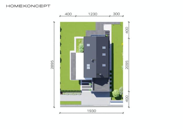 Rzut projektu HOMEKONCEPT 51 - Usytuowanie na działce