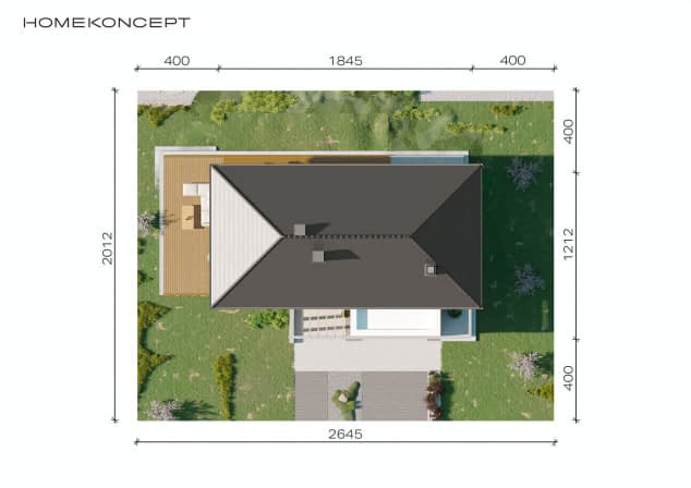 Rzut projektu HOMEKONCEPT 69 - Usytuowanie na działce