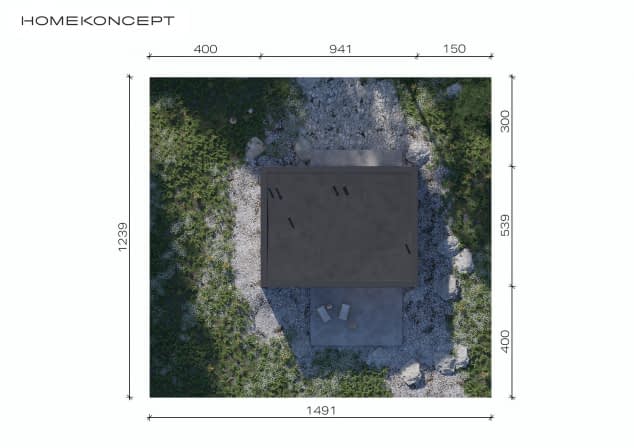 Rzut projektu HOMEKONCEPT 84 DL - Usytuowanie na działce