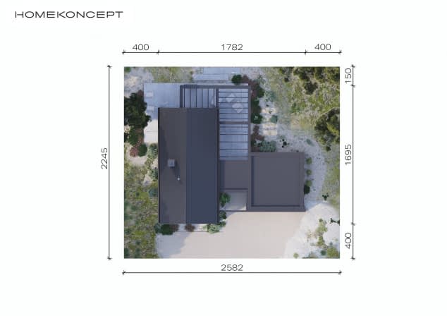 Rzut projektu HOMEKONCEPT 80 G2 - Usytuowanie na działce