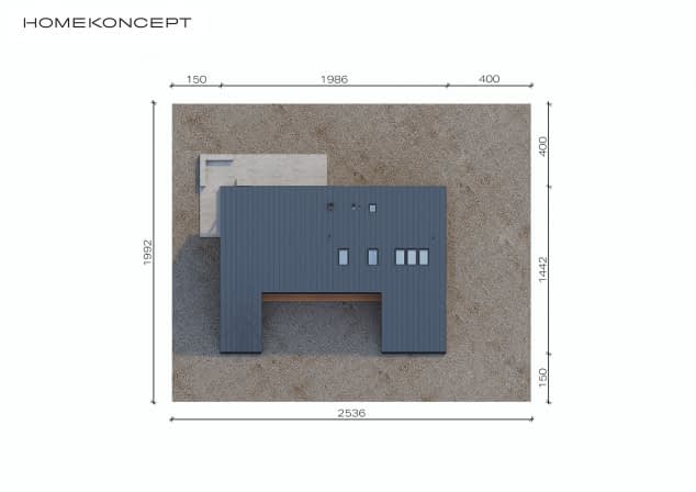 Rzut projektu HOMEKONCEPT 92 - Usytuowanie na działce