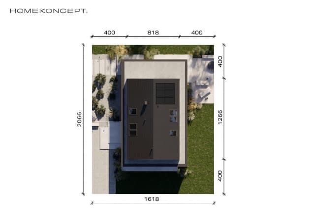 Rzut projektu HOMEKONCEPT 131 - Usytuowanie na działce