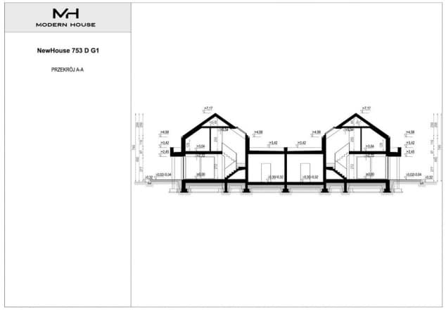 Rzut projektu NewHouse 753 D G1 - Przekrój