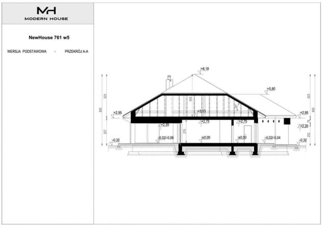 Rzut projektu NewHouse 761 w5 - Przekrój