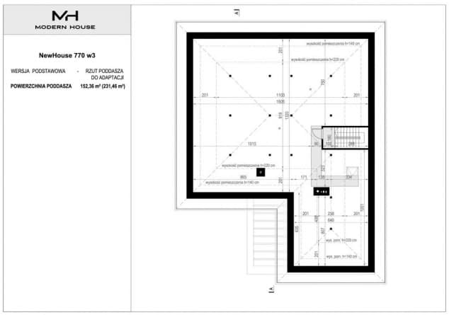 Rzut projektu NewHouse 770 w3 - Rzut poddasza
