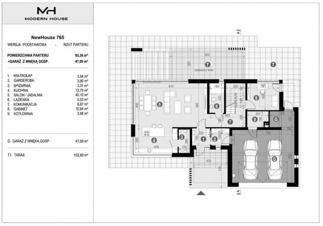Rzut projektu NewHouse 765 - Rzut parteru