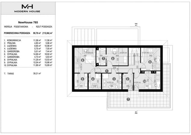 Rzut projektu NewHouse 765 - Rzut poddasza