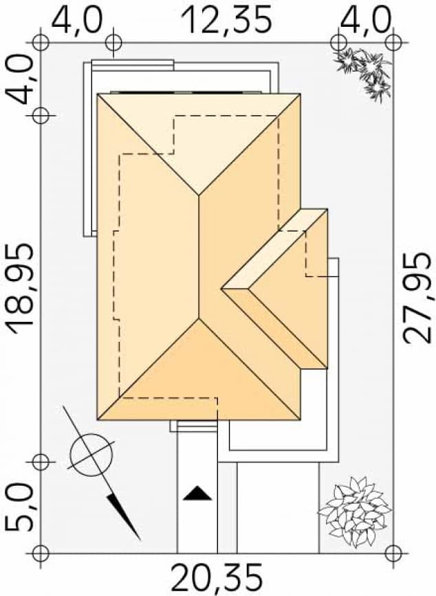 Rzut projektu Aplauz (CE) - Usytuowanie na działce