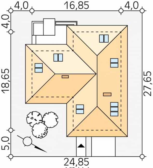 Rzut projektu Ambrozja 2 (CE) - Usytuowanie na działce