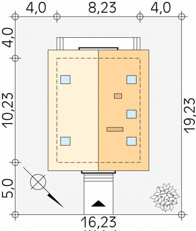 Rzut projektu Laura 2 (Y-SL) - Usytuowanie na działce