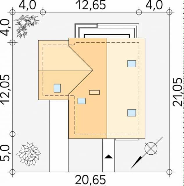 Rzut projektu Bluszcz 4 (CE) - Usytuowanie na działce