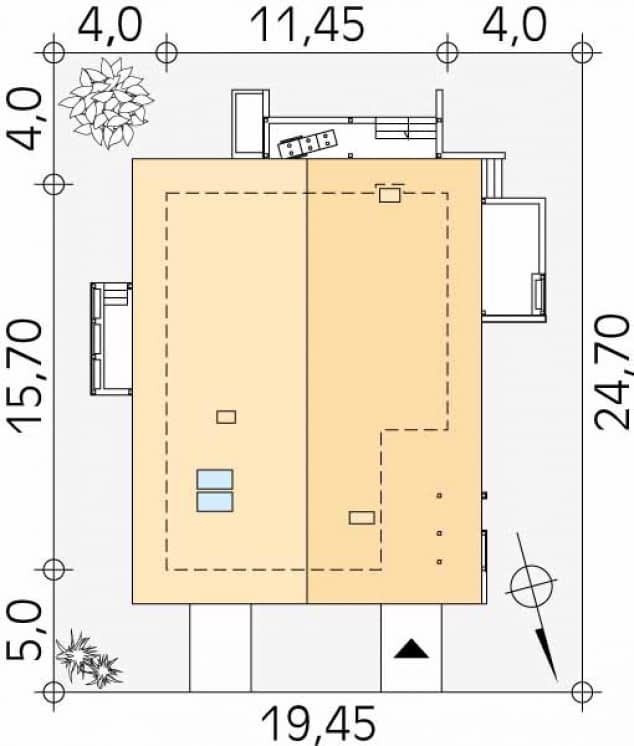 Rzut projektu Lara 3 (CE) - Usytuowanie na działce