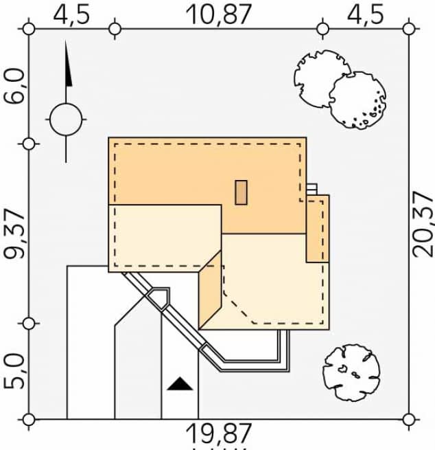 Rzut projektu Szyper dr-S (DR-S) - Usytuowanie na działce