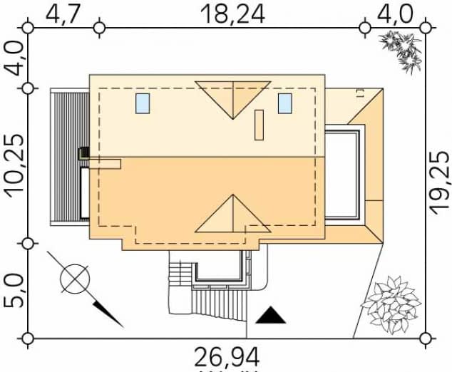 Rzut projektu Amber 3 (CE) - Usytuowanie na działce