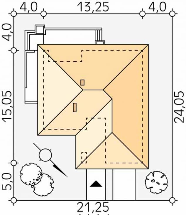Rzut projektu Atut 2 (CE) - Usytuowanie na działce