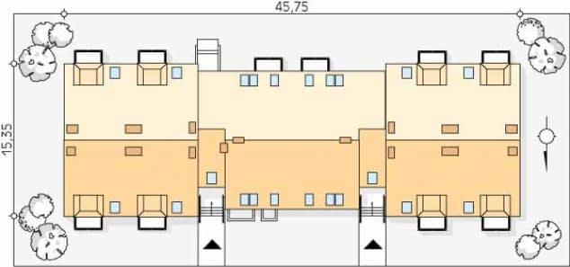 Rzut projektu Przytulny (SI) - Usytuowanie na działce