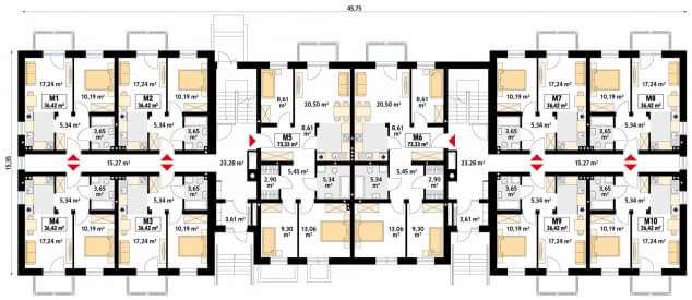 Rzut projektu Przytulny (SI) - parter