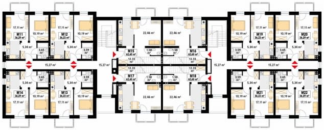 Rzut projektu Przytulny (SI) - pietro1