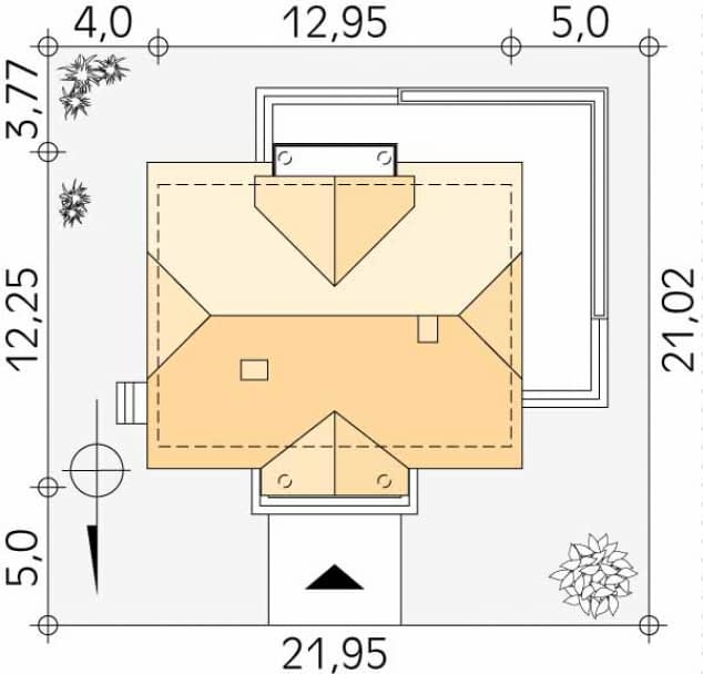 Rzut projektu Talar (SI) - Usytuowanie na działce