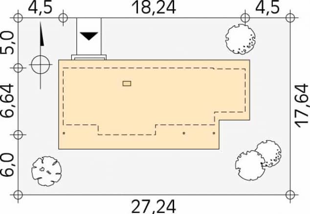 Rzut projektu Klif dr-S (DR-S) - Usytuowanie na działce