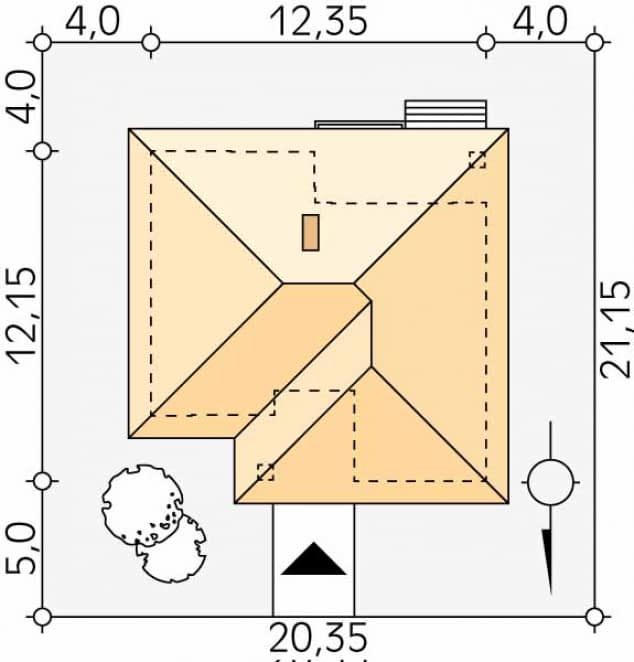 Rzut projektu Umbra (KO) - Usytuowanie na działce