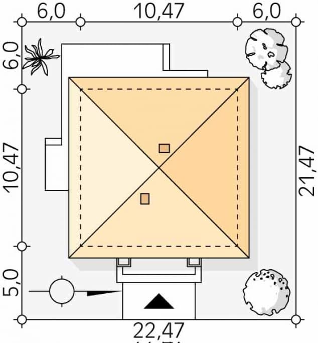 Rzut projektu Elka 2 dr-ST (DR-ST) - Usytuowanie na działce