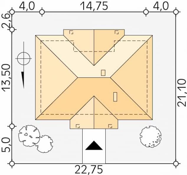 Rzut projektu Borówka 2 (CE) - Usytuowanie na działce