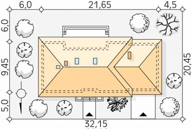 Rzut projektu Borówka 7 bal (BAL) - Usytuowanie na działce