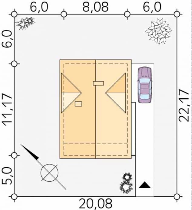 Rzut projektu Takt dr-S (DR-S) - Usytuowanie na działce
