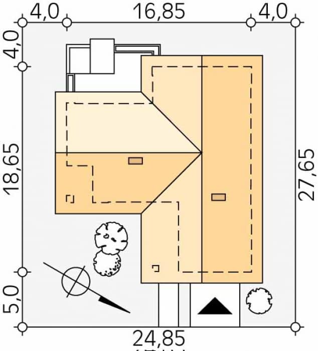 Rzut projektu Antracyt (CE) - Usytuowanie na działce