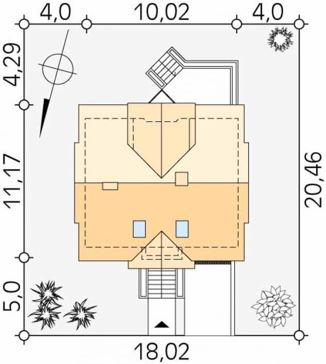 Rzut projektu Maciejka 4 (CE) - Usytuowanie na działce