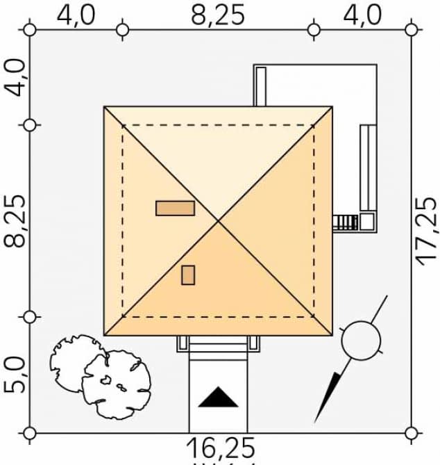 Rzut projektu Imbir (CE) - Usytuowanie na działce