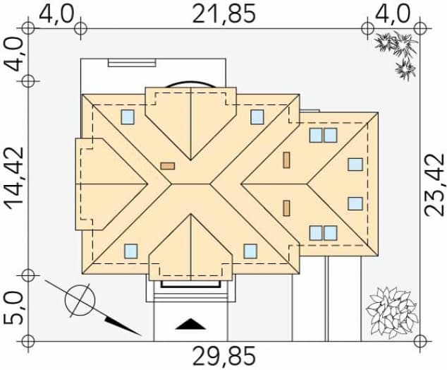 Rzut projektu Allegro 3 (Y) - Usytuowanie na działce