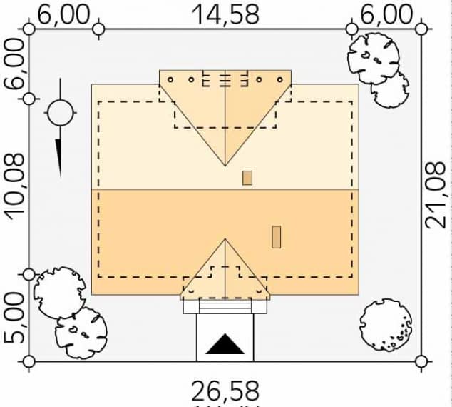 Rzut projektu Borówka 6 dr-S (DR-S) - Usytuowanie na działce
