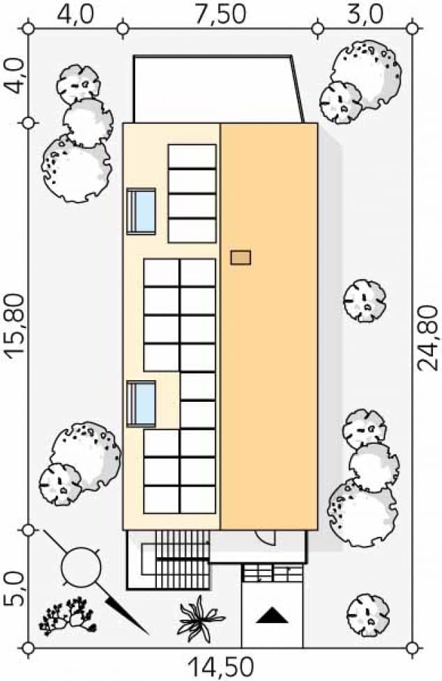 Rzut projektu Agrest (CE) - Usytuowanie na działce
