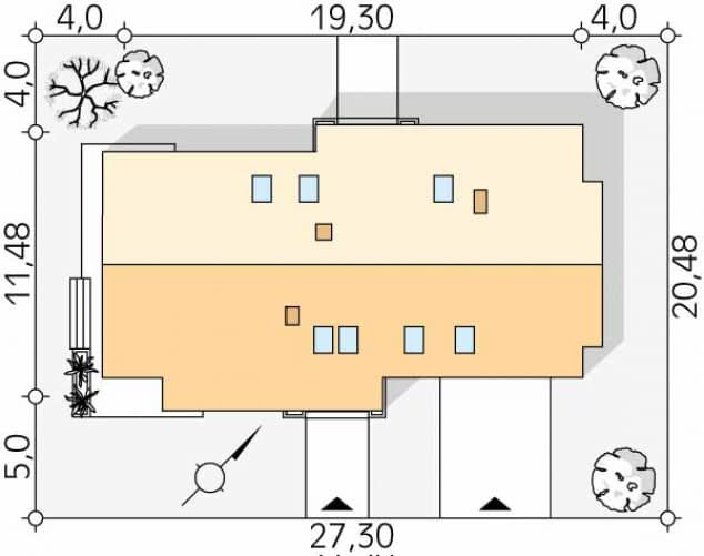 Rzut projektu Karmin 2 (CE) - Usytuowanie na działce