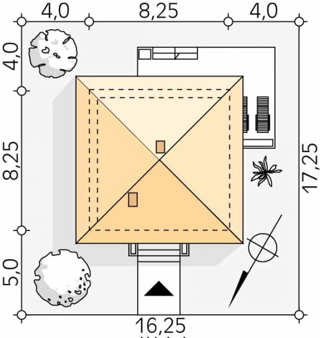 Rzut projektu Imbir 5 (CE) - Usytuowanie na działce