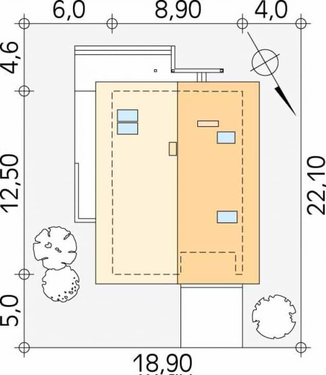 Rzut projektu Amarant dr-T (DR-T) - Usytuowanie na działce