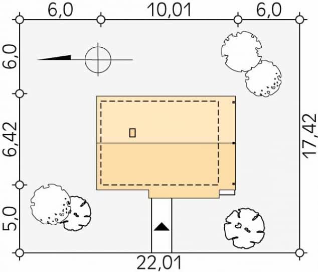Rzut projektu Biedronka dr-S (DR-S) - Usytuowanie na działce
