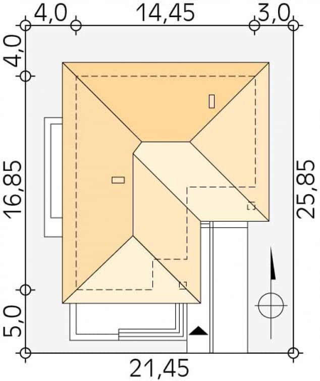 Rzut projektu Neptun 5 (CE) - Usytuowanie na działce