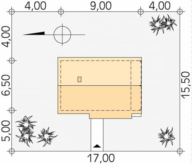 Rzut projektu Biedronka bal (BAL) - Usytuowanie na działce