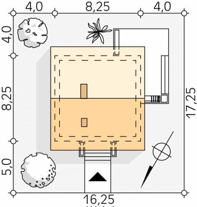 Rzut projektu Imbir 4 (CE) - Usytuowanie na działce
