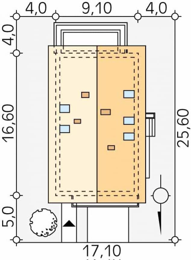 Rzut projektu Amarylis 5 (CE) - Usytuowanie na działce