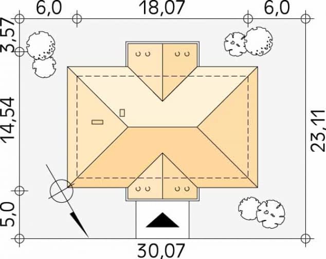 Rzut projektu Polana 2 dr-S (DR-S) - Usytuowanie na działce
