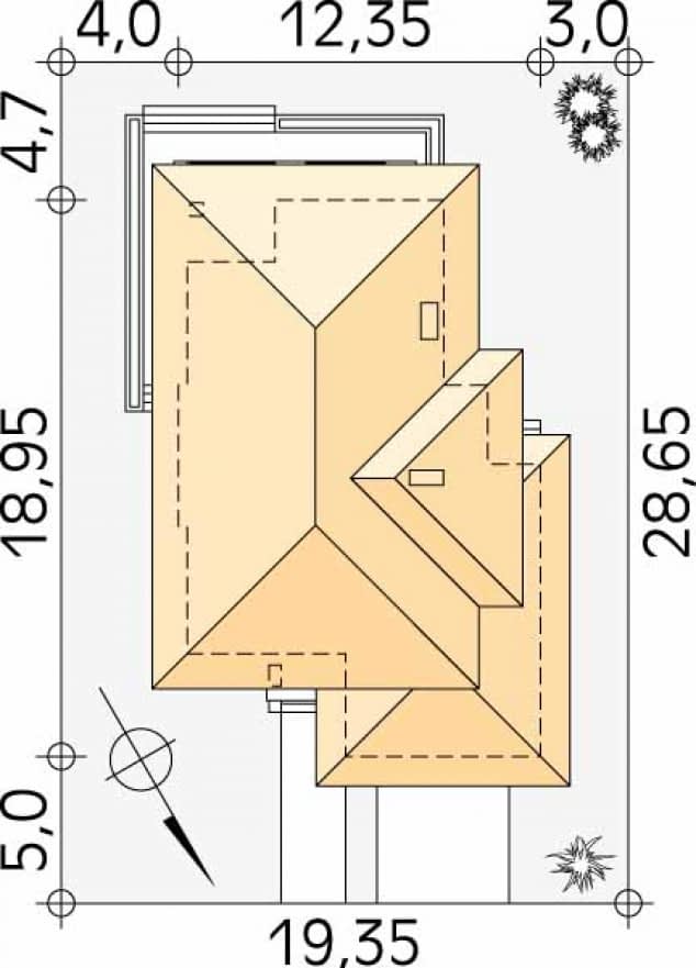 Rzut projektu Aplauz 2 (CE) - Usytuowanie na działce