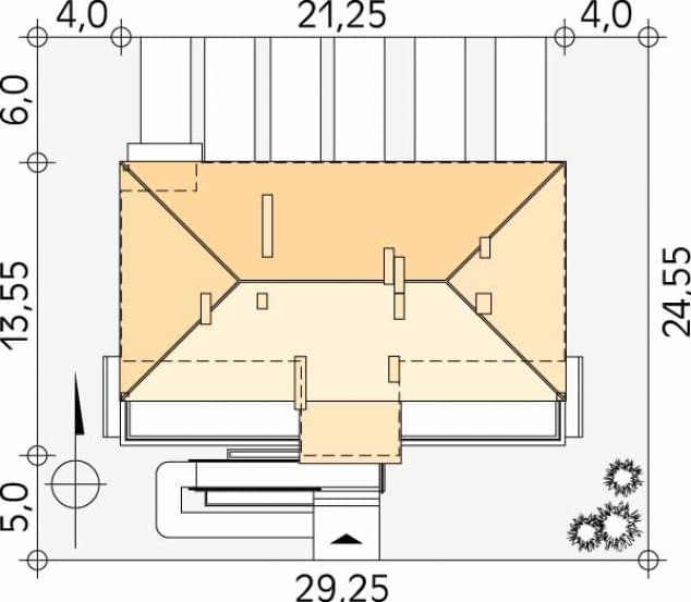Rzut projektu Lazur 3 (CE) - Usytuowanie na działce