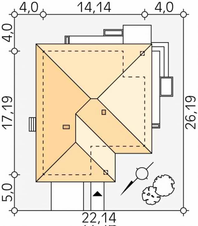 Rzut projektu Ariel 6 (KO) - Usytuowanie na działce