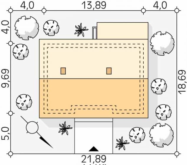 Rzut projektu Awokado 2 (CE) - Usytuowanie na działce